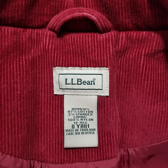 L.L. Bean jacket 12 corduroy ribbed blazer lined three button pockets YR81 - Picture 14 of 15